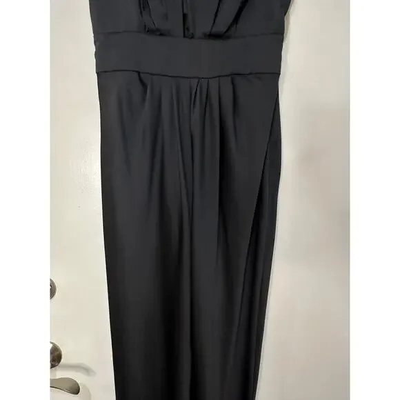 Ramy Brook Quinn Plunge-Neck Gown Dress Black Size 10 NWT Bold Front Slit